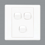 Orange 1 Way 3 Gang Switch