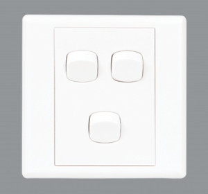 Orange 1 Way 3 Gang Switch