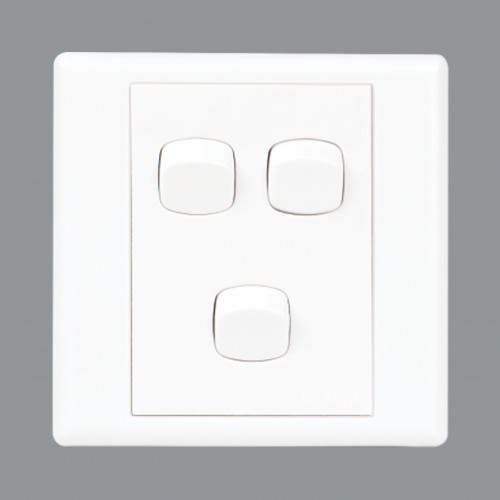 Orange 1 Way 3 Gang Switch