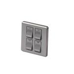 HEE Magnolia Gray 4 Gang 1 Way Switch