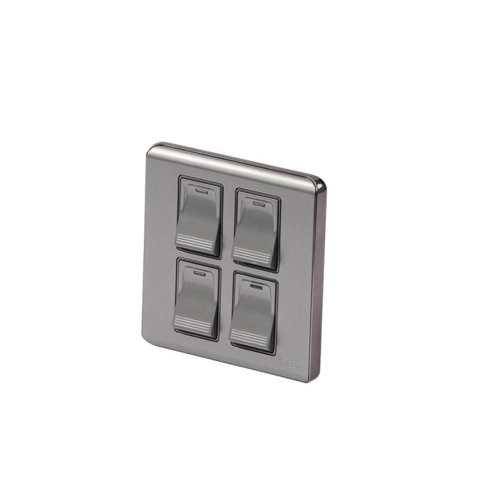 HEE Magnolia Gray 4 Gang 1 Way Switch
