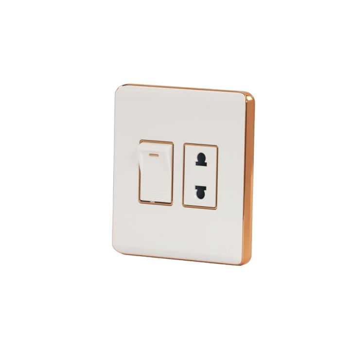 HEE Magnolia White 2 pin Socket with Switch