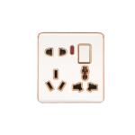 HEE Magnolia White 8 pin multi socket with switch