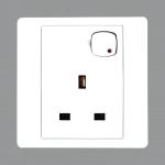 Orange 13A 3 Pin Flat Socket with Switch