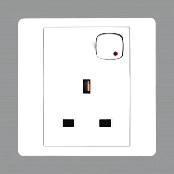 Orange 13A 3 Pin Flat Socket with Switch