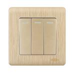 HEE Rose Gold 3 Gang 1 Way Switch
