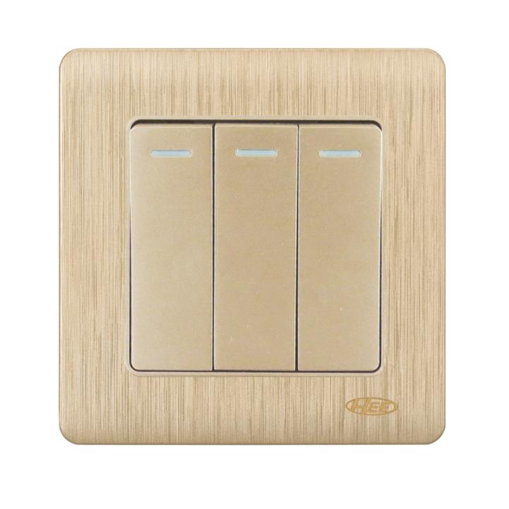 HEE Rose Gold 3 Gang 1 Way Switch