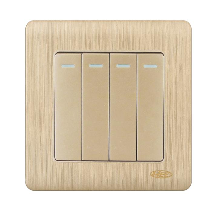 HEE Rose Gold 4 Gang 1 Way Switch