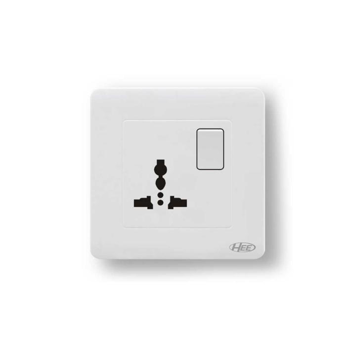 HEE Rose White 3 Pin MF Switched Socket