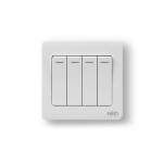 HEE Rose White 4 Gang 1 Way Switch