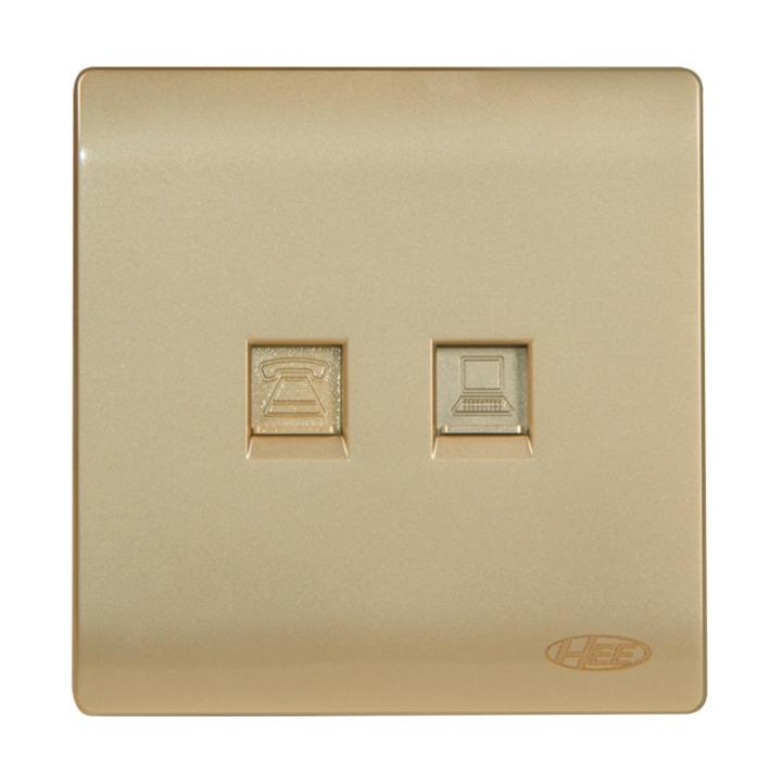 HEE Elegant Gold Telephone & Internet Socket